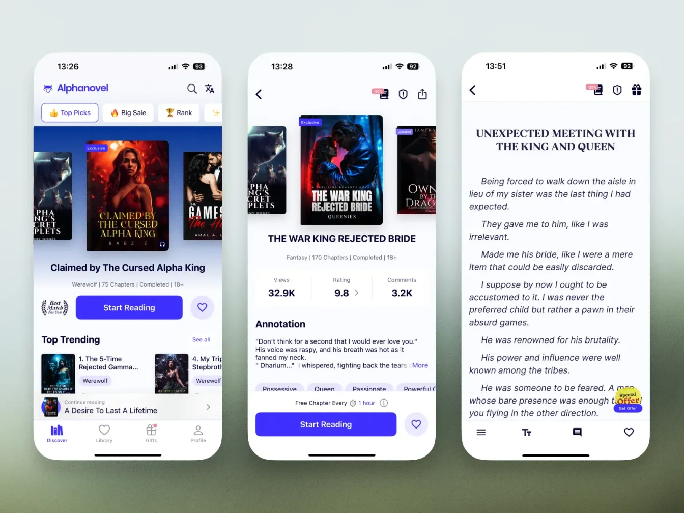 AlphaNovel app screenshot